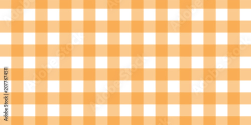 orange gingham or vichy pattern. Autumn or Thanksgiving day textile print for tabletop, picnic blanket, basket napkin, shirt or handkerchief. Cotton, linen or flannel design.