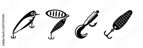 Foto Fishing bait icon. Fishing lure vector.