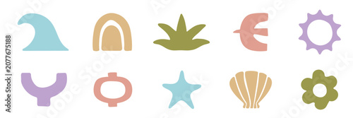 Boho shapes vector. Summer shapes.