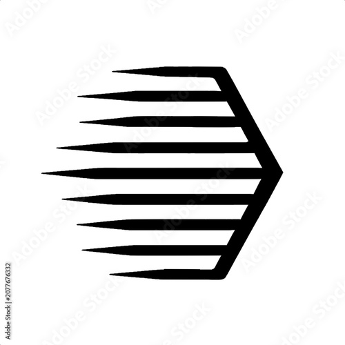 Modern geometric speed lines vector in hexagon frame