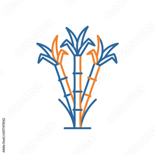 Sugarcane Icon: Sweetener Plant, Natural Resource, Agriculture Industry Symbol