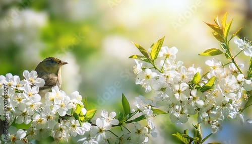 Spring Background Natural Bright Background With Blooming Bird Cherry Tree Bird Cherry Flower Blossoms