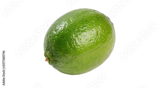 Fotografía Fresh organic green lime citrus whole fruit isolated on a transparent background