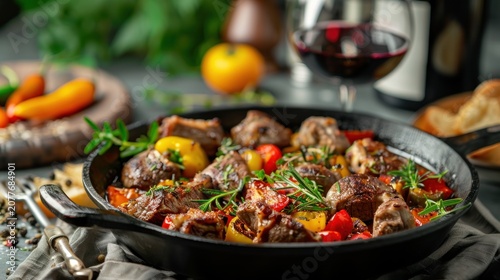 Roasted meat with vegetables