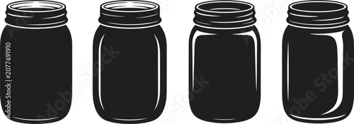 Black glossy cylindrical containers with ribbed texture, isolated on white background, glossy finish