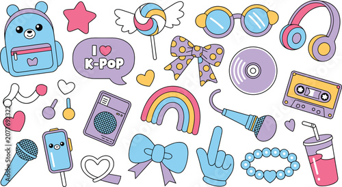Colorful of various and on a white background, colorful white background, speech bubble shopping bag