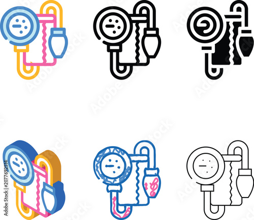 Fotografia tonometer for check blood pressure color icon vector