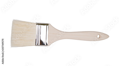 Billede på lærred Flat paintbrush with wooden handle and metal ferrule