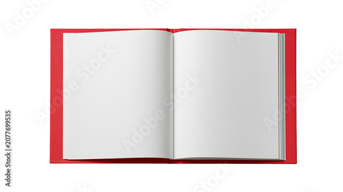Cuadro en lienzo Open red hardcover book with blank white pages