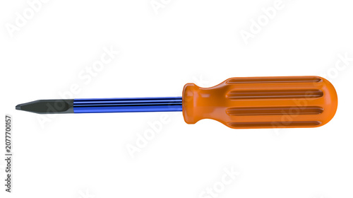 Obraz na płótnie Orange handled flathead screwdriver with blue shaft