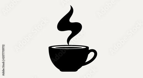 Black Coffee Cup With Steam Silhouette mug