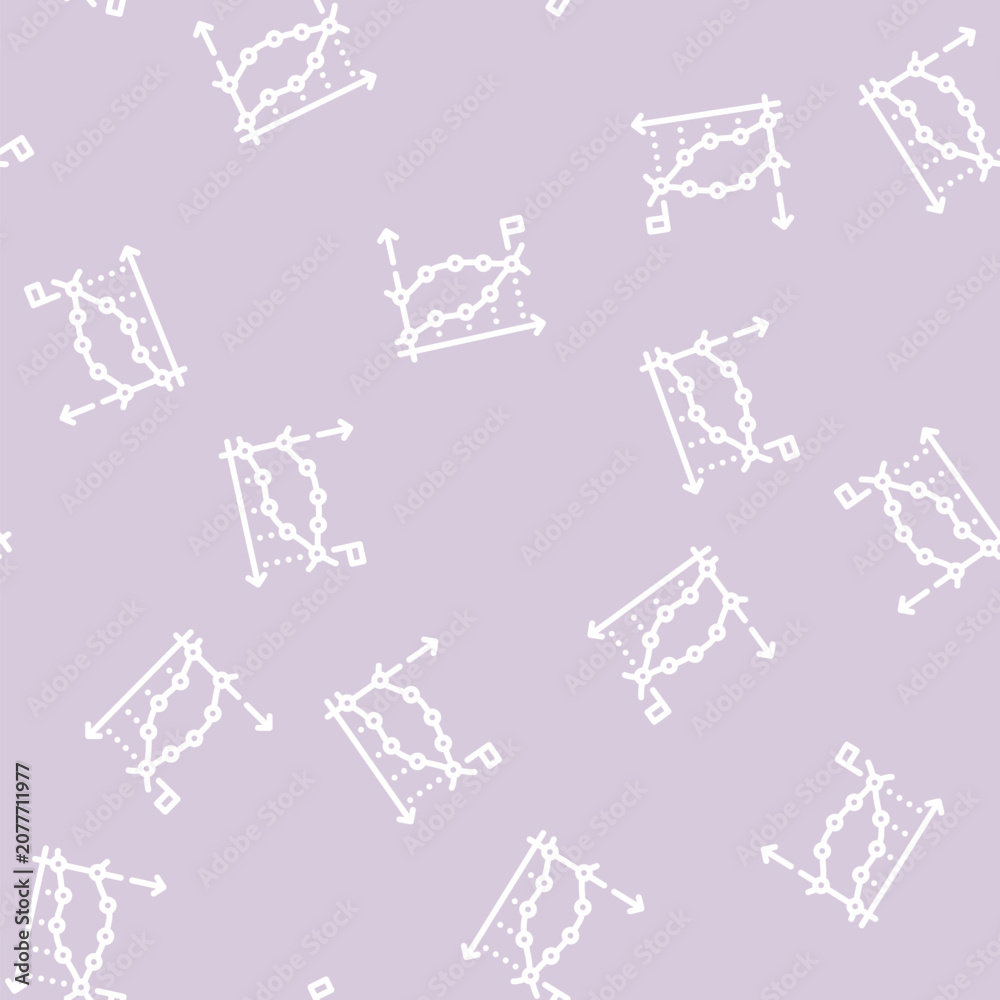 Fototapeta premium statistical data analysis line seamless pattern statistical data analysis thin line illustration