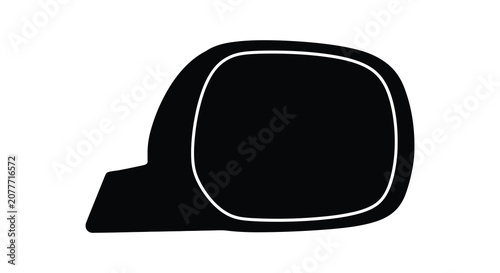 Bild auf Leinwand Automotive side mirror silhouette on a white background car vehicle