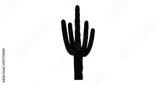 Obraz na plátně Saguaro cactus silhouette against a white background a desert plant illustration
