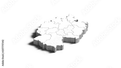 Photos 3D Germany Map with Drop Shadow, Isolated German Federal States Isometric Concep