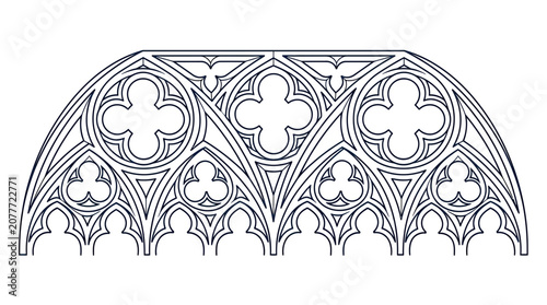 Photos Gothic Arch Design Element, Tracery Window Ornament, Medieval Architectural Deta