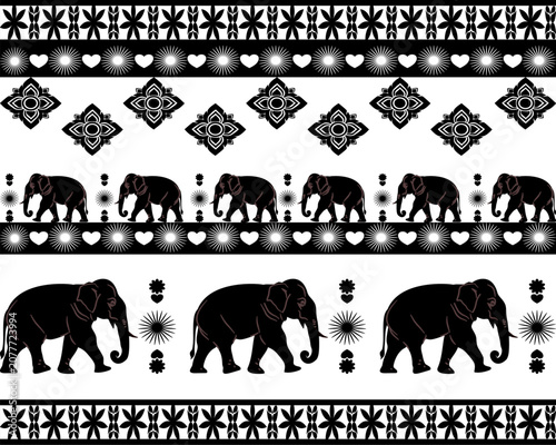 Canvas Print set of elephants