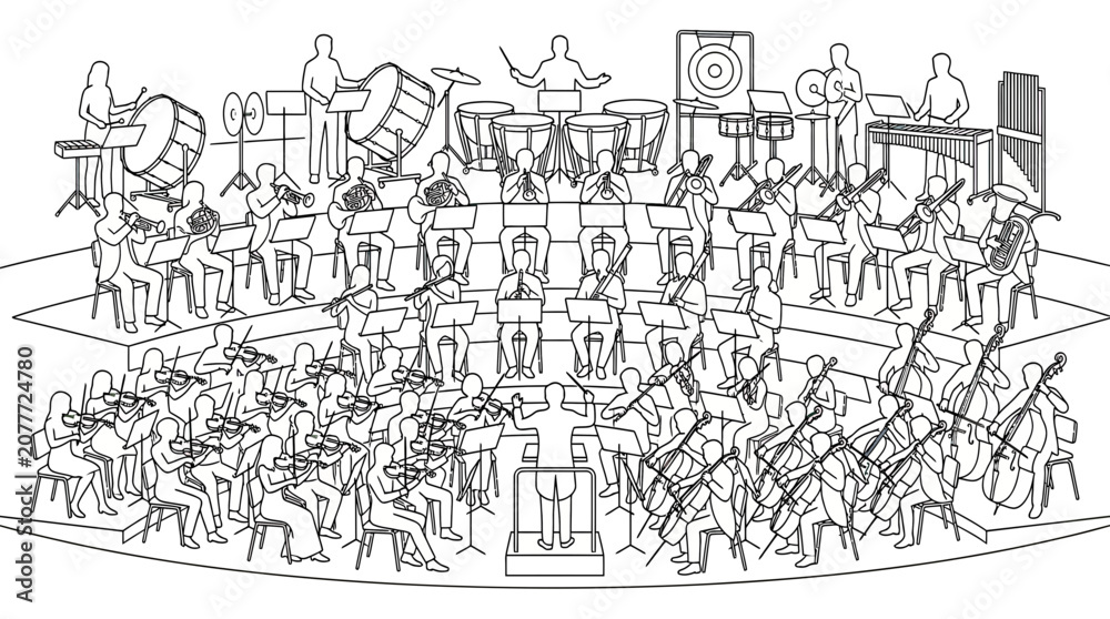 Obraz premium Symphony Orchestra Performing Music Concert