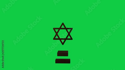 On light sweep bronze six-point star growing down as rounded bars rising, forming logo transparent