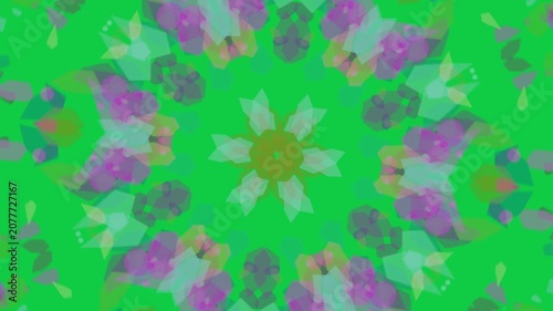 Mandala triggered by gold star pulse, expanding rotating petals on transparent bg to show depth