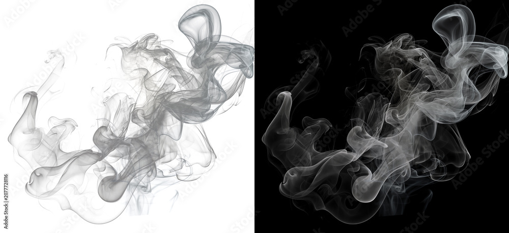 Fototapeta premium Abstract smoke cloud overlay effect with soft flowing vapor texture png