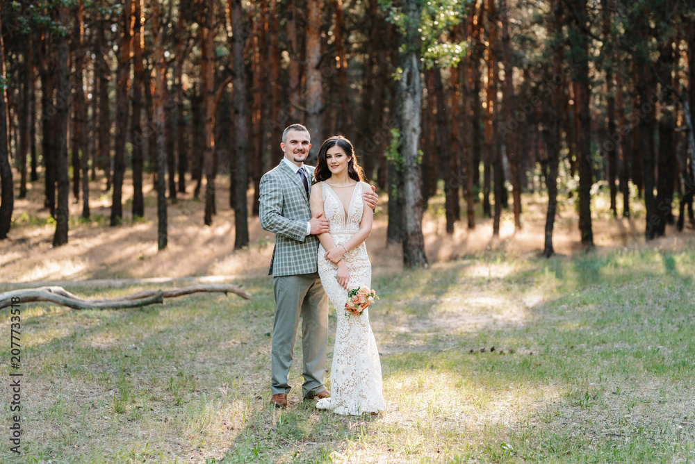Fototapeta premium the first meeting of the bride and groom