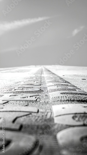 Close-up View of Textured Metal Surface with Grooves.