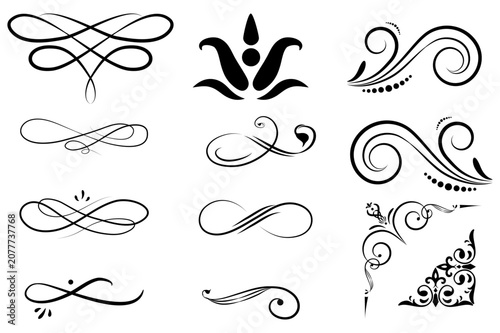 Decorative Swirl Ornament Collection Vector Elements