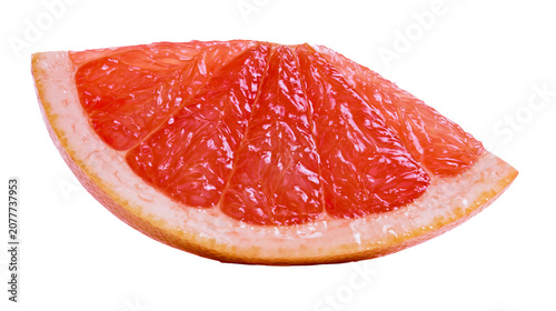 Fotografía Grapefruit slice with pink flesh and white pith