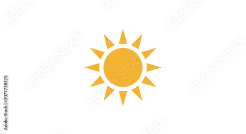 Simple illustration of the sun symbol isolated on white background for design and concept