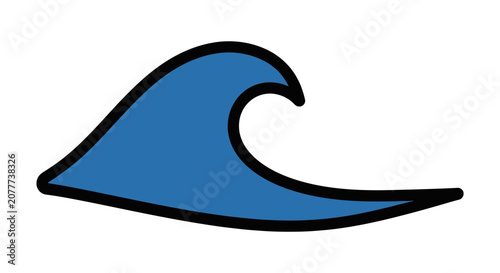 Stylized graphic depiction of a cresting wave against a pristine white backdrop