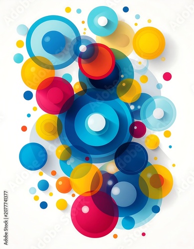 Colorful Abstract Circles Background Design.