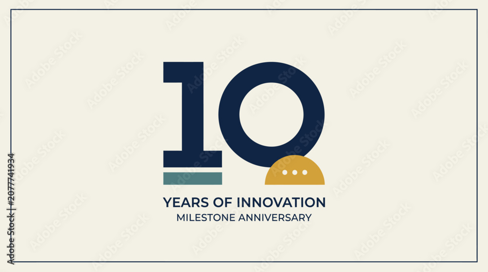 Fototapeta premium A graphic design celebrating a ten year milestone anniversary of innovation