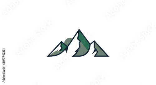 Stylized mountain range graphic representing nature, adventure, and outdoor recreation