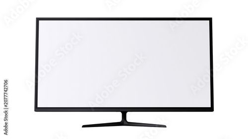 Cuadro en lienzo Modern flat screen television with black bezel and stand