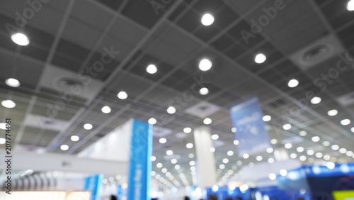 Ambient Lighting and Bokeh Effect at High-Tech Trade Exhibition