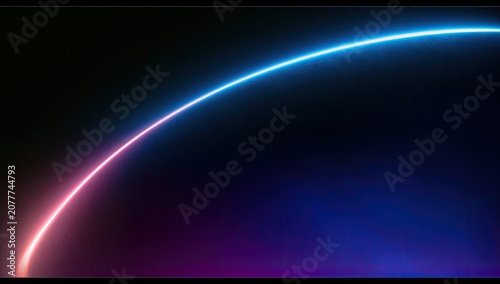 Vibrant Neon Arc Light Effect on Dark Background.