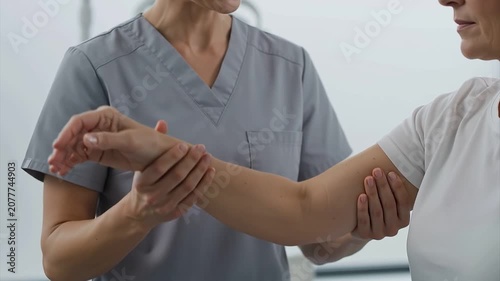Physiotherapist Conducting Shoulder Rehabilitation Session
