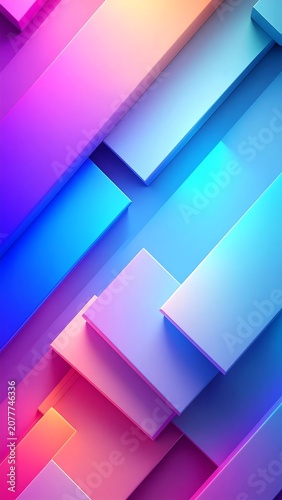 Colorful Abstract Geometric Shapes Background.