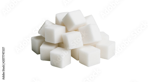 Foto Pile of white sugar cubes