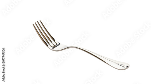 Bild auf Leinwand Shiny metal fork with four tines