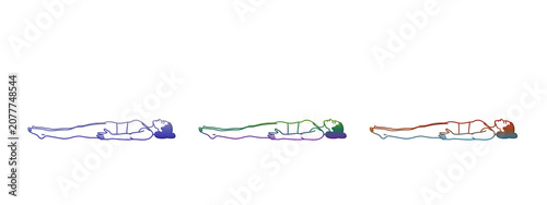 Photos Woman lying down in corpse pose for yoga relaxation