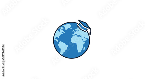 Global Education: Conceptual Image Illustrating International Academic Pursuits Worldwide
