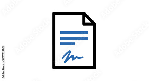 Iconic representation of a signed document, symbolizing agreement and official communication