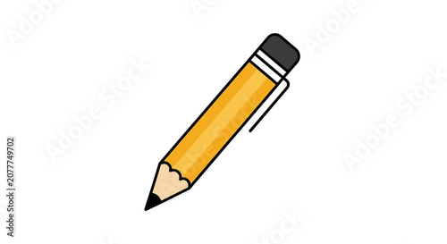 Illustrated pencil on a white background, representing writing, design, and education