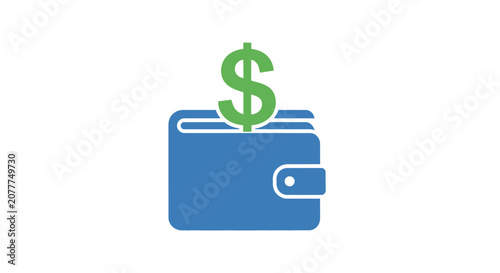 Illustration depicting money and financial concepts associated with a wallet or financial