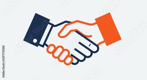 Graphic illustration of handshake symbol representing business partnership and agreement