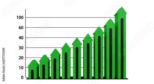 Green upward trend graph representing business growth and market analysis perfectly