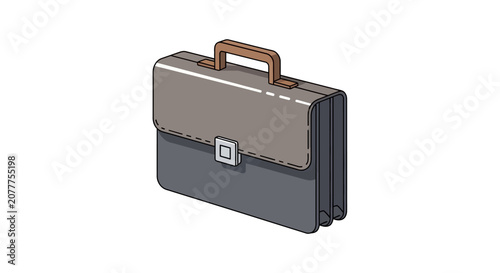 Isometric illustration of a sleek business briefcase on a clean white background