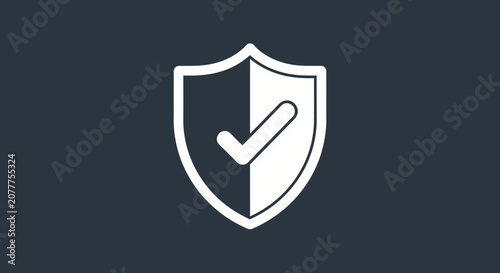 Shield Icon with Checkmark, Illustrating Safety, Security, and Positive Assurance